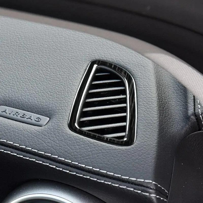 Car Dashboard Side Air Outlet Frame Decoration Carbon Color Sticker For Mercedes Benz C Class W205 GLC X253 2015-2018 LHD RHD