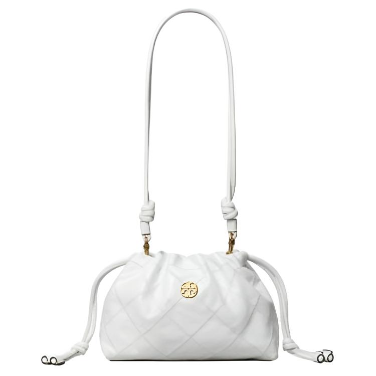 Tory Burch Willa Detachable Shoulder Strap Gold Logo Shoulder Bag Women Shoulder Bag White 166183-100