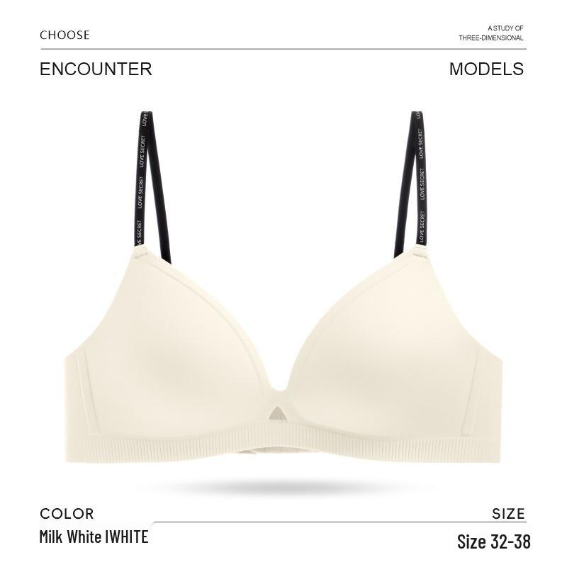 Seamless Push-Up Wire-Free Bra for Small Busts: Side Support, Anti-Sag, Sexy Thin Straps, Comfortable Fit