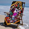 proof beach towel with a UFO Robo Grendizer3 pattern - soft,absorbent,quick-drying,machine washable - perfect for swimming,camping,bathing