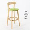 Nordic Solid Wood Bar Stool with Backrest - Modern Minimalist High Chair for Home or Milk Tea Shop