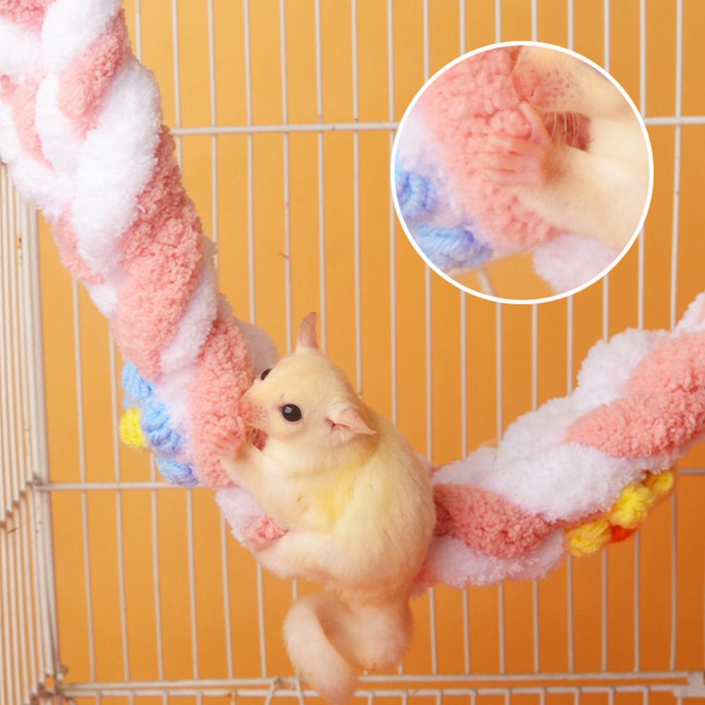Small Pet Swing Toy Parrots Cage Hanging Rope Hamsters Climbing Rope Toy for Sugar Glider Squirrels Cage Interactive Toy