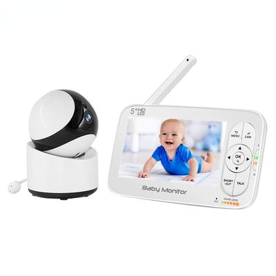5 Inch HD Color Display Wide View Sound Detection Video Baby Alarm Split-Screen Viewing Night Vision PTZ Kids Monitor CameraAA
