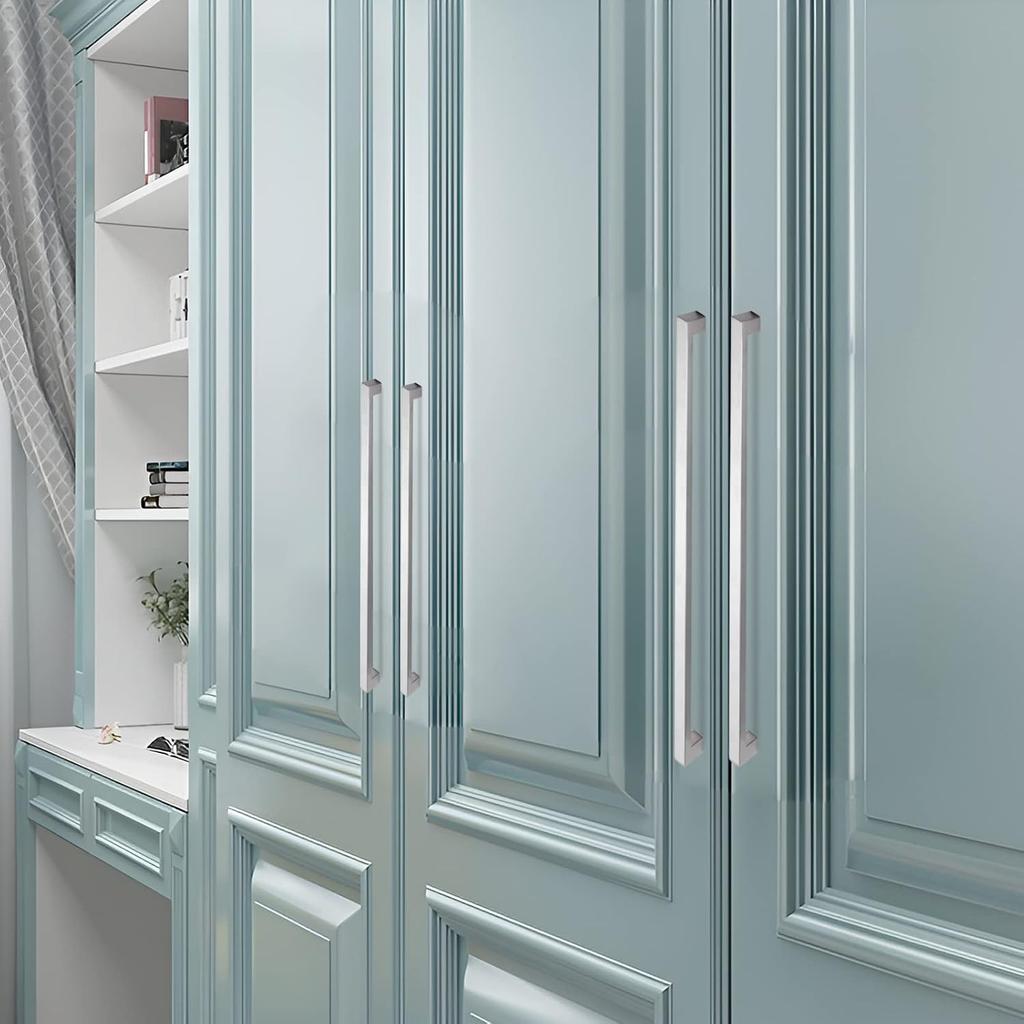 2 pcs Brushed Nickel Cabinet Pulls Stainless Steel Drawer Handles for Kitchen Cupboard  Silver