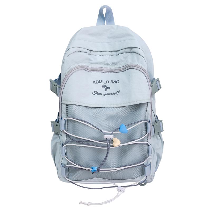 

Рюкзак со шнурком для старшеклассников, рюкзак большой вместимости синий