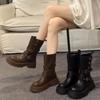 Women Platform Boots Mid Calf Suede Women Shoes  Trend New Chunky Women Boots Winter Gladiator Pumps Snow Boots Mujer
