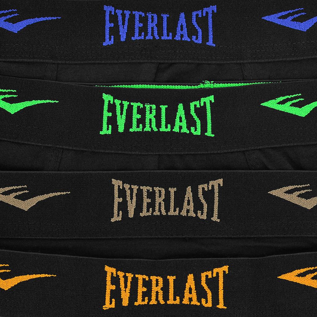 Everlast Men' Boxer Shorts 4 Pack Cotton Panties Black Color Logo