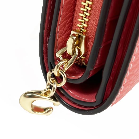 Coach X Peanuts Collaboration Wallet, Bifold WalletMini Wallet, CBN89, Lucy Leather Snap Wallet, Coral Multi IMBCV, Snoopy, Women's [Outlet Item]