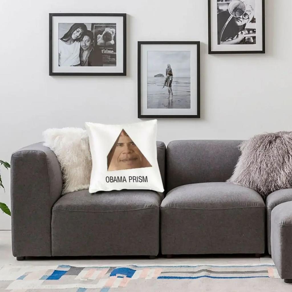 The Obama Prism Shadow Meme Square Pillowcase Polyester Printed Zip Decor Pillow Case Bed Cushion Cover