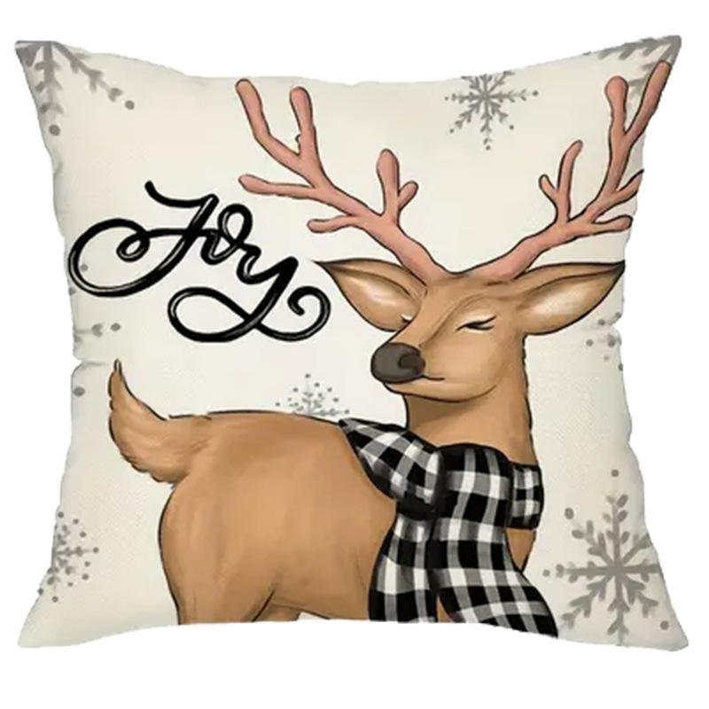 

Рождественский узор с оленями, наволочка, фестиваль, рождественская елка, день, дом, скандинавское украшение, гостиная, диванная подушка, спальня, снеговик 45*45cm
