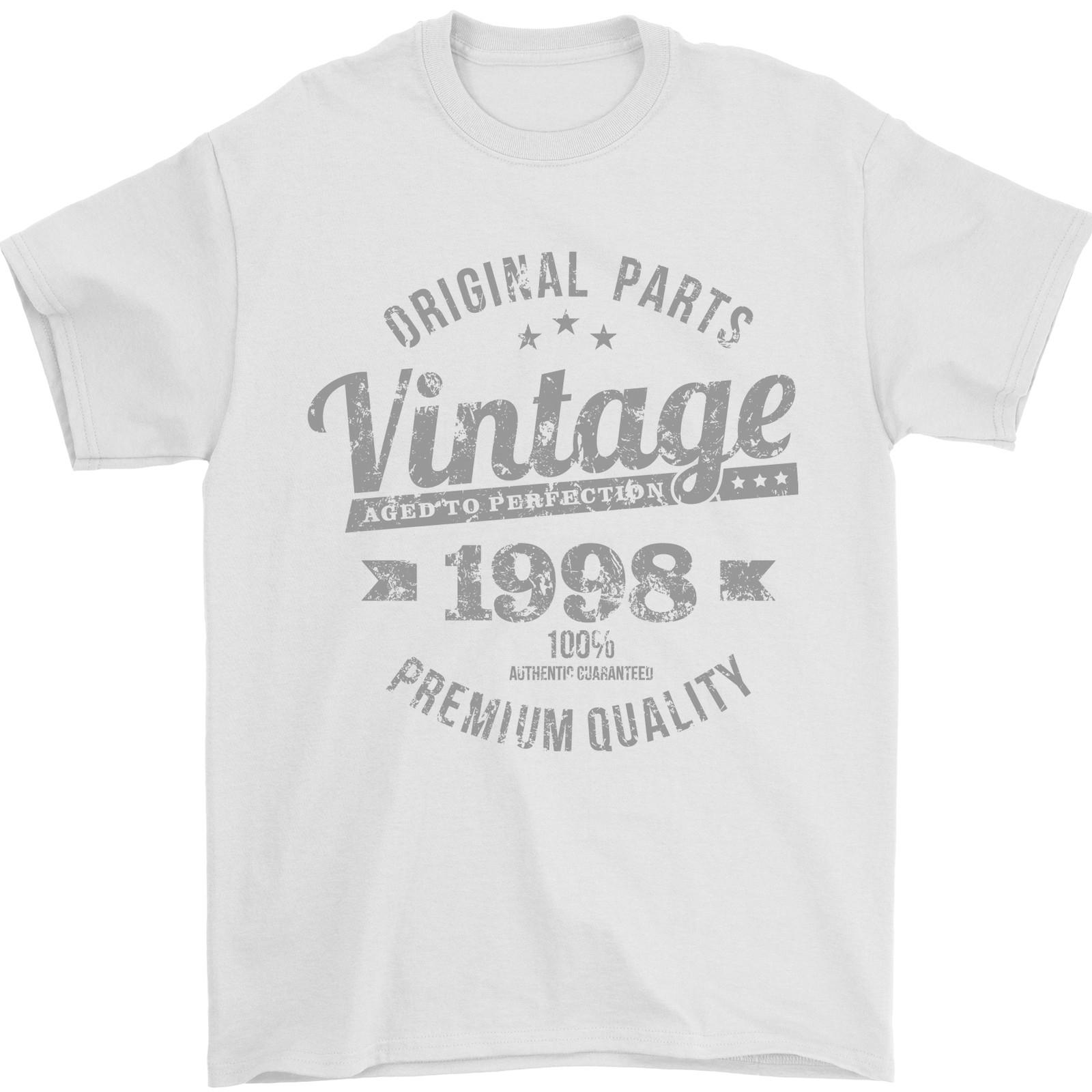 Vintage Year 28th Birthday 1998 Mens T-Shirt 100% Cotton White S