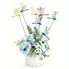 10PCS Garden flowerpot simulation dragonfly cuttings Color 3D simulation dragonfly Courtyard Outdoor Garden Decoration