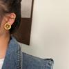 Autumn And Winter Retro Coffee Stud Earrings Female French Unique Niche Design Sense Advanced Court Style Medieval Atmosphere Niche Sense
