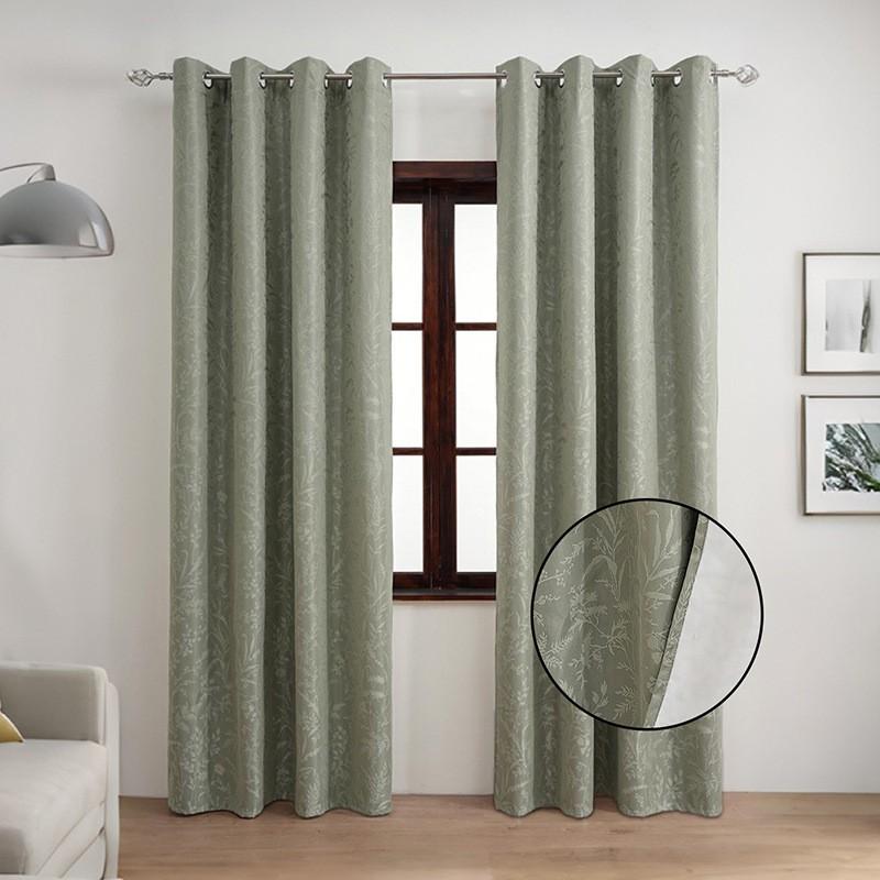 Blackout Curtain Vintage Floral Eyelet Bedroom Living Room Small Fresh Style