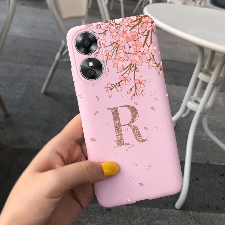 For Oppo A17 Case CPH2477 Luxury Letters Cover Soft Silicone Phone Case For Oppo A17K A 17 OppoA17 Back Cover 6.56'' Fundas Capa