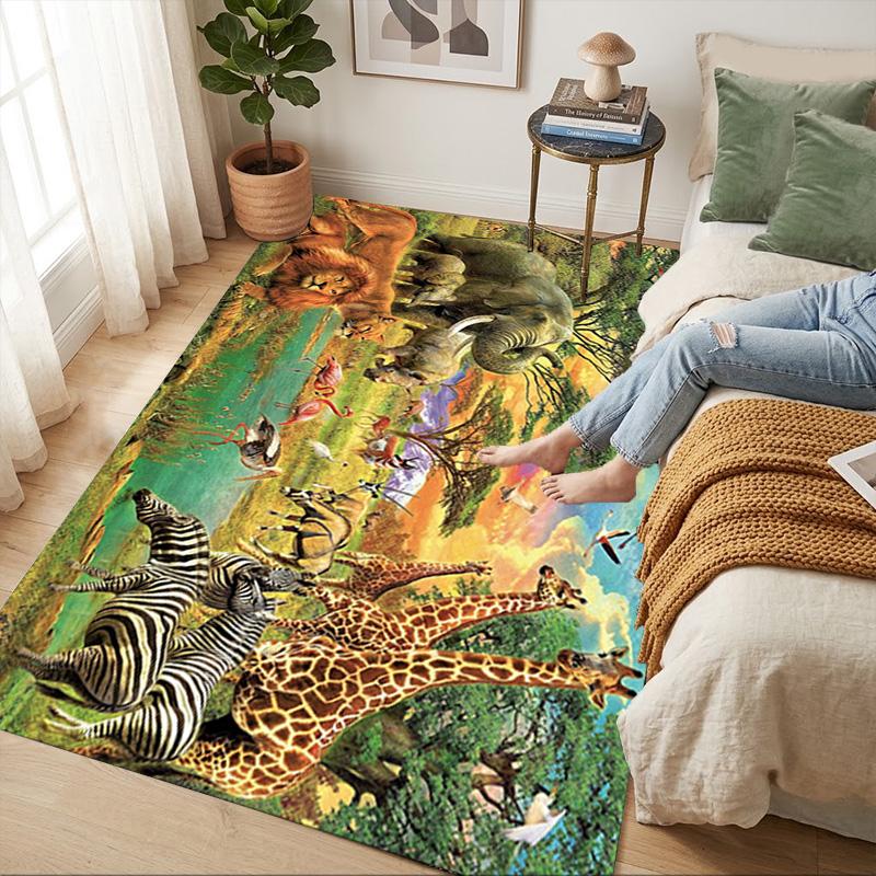 African Safari Living Room Nonslip Area Rug Soft Carpet For Bedroom Game Playroom Sofa Office Home Decor Doormat Christmas Gift C9261047