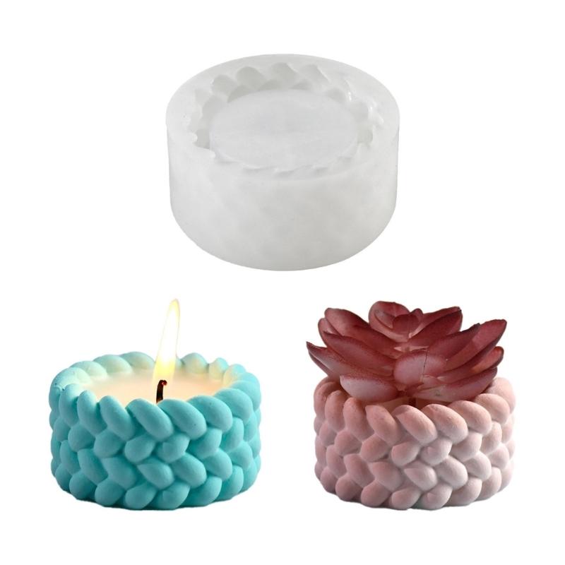 Woven Rope Silicone Molds Succulents Planter Molds for Epoxy Resin, Candle Holder, Tealight Holder, Home Decoration