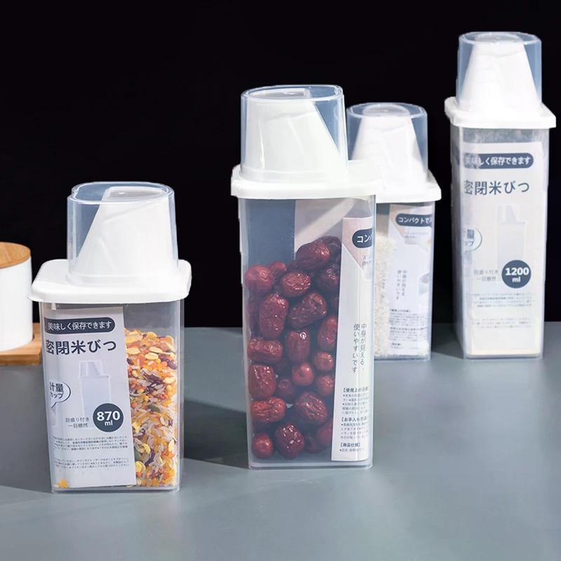 Kitchen Food Container Sealed Crisper Grains Tank Storage Kitchen Sorting Rice Storage Box Container Bottles And Jars