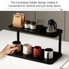 Wood Multi-Layer Coffee Mug Display Rack Stepped Countertop Cup Holder Space Saving Storage Shelf for Kitchen Office Living Room