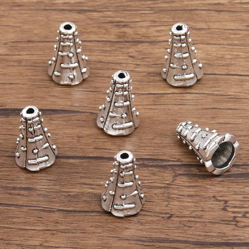 Antique Silver Flower Spacer Beads: Multi-Style, Hollow Design for DIY Bracelets & Necklaces
