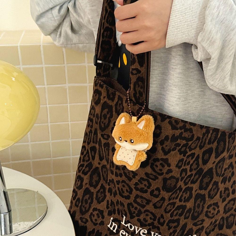 Kawaii Style Soft Fabric Animal Keychain Cartoon Design Fluffy Bag Pendant Bag Charm Gifts