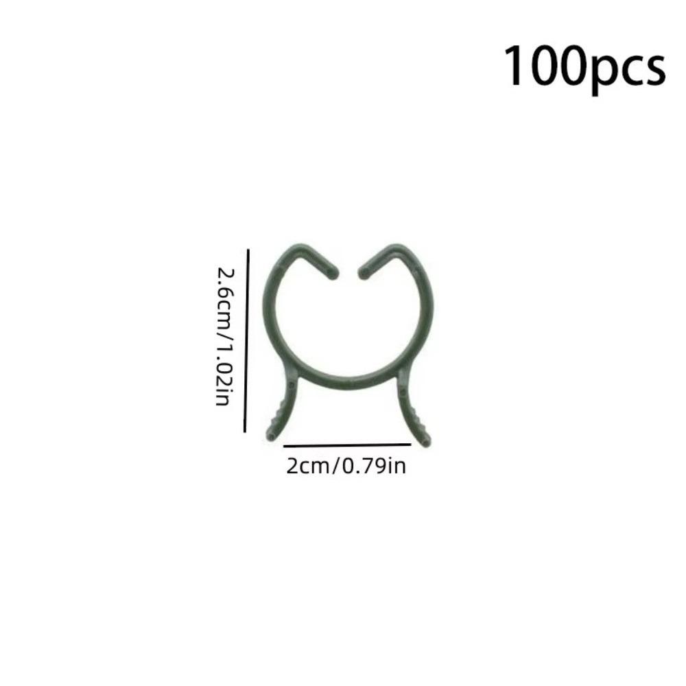100PCS New Green Garden Plant Clips Plastic Ring Bundle Vertical Plant Holder Vine Holder Plant Clamp For Vegetable Growing