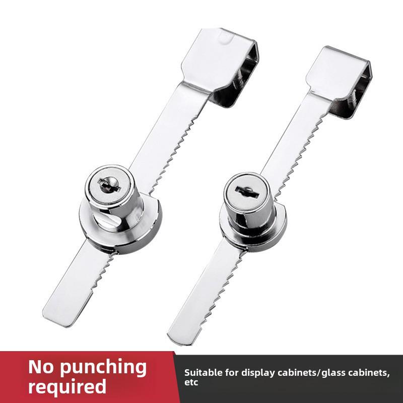 Încuietoare dulap din sticlă: Blocare pentru afișaj pentru fereastră Push-Pull cu mecanism de dinte și limbă lungă