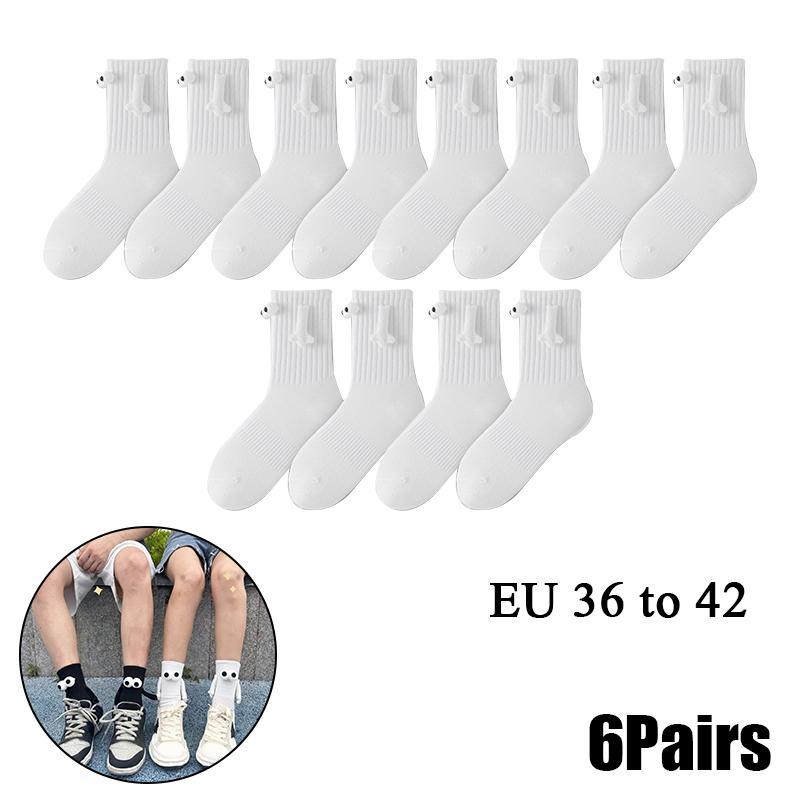 10 Paare Club Promi Ins Mode Lustig Kreativ Magnetische Anziehung Hände Schwarz Weiß Cartoon Augen Paare Socken Socken