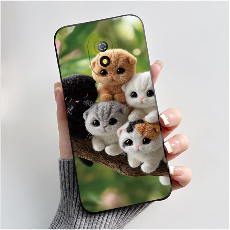 Case For Itel A16/A16 Plus/A23/Itel Alpha Lite Anime Style Bumper Soft Silicone Jelly Black Case Trendy Painted Shockproof Cover