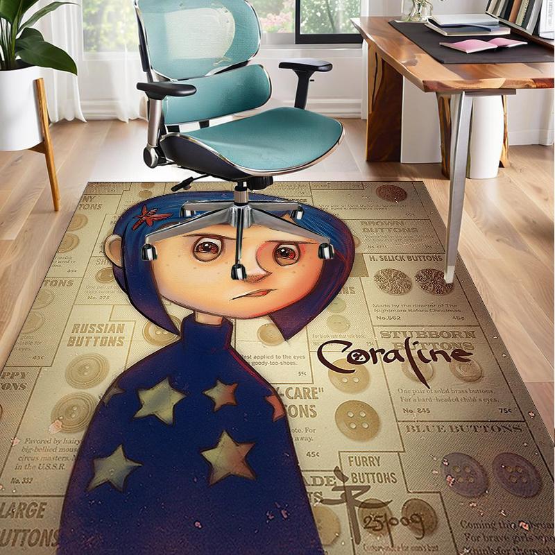 Moonlit Mystery Cora-line Office Rug Chair Mat, Game Carpet, Suitable for Front Door, Bedroom, Living Room, Desk, Holiday Gift