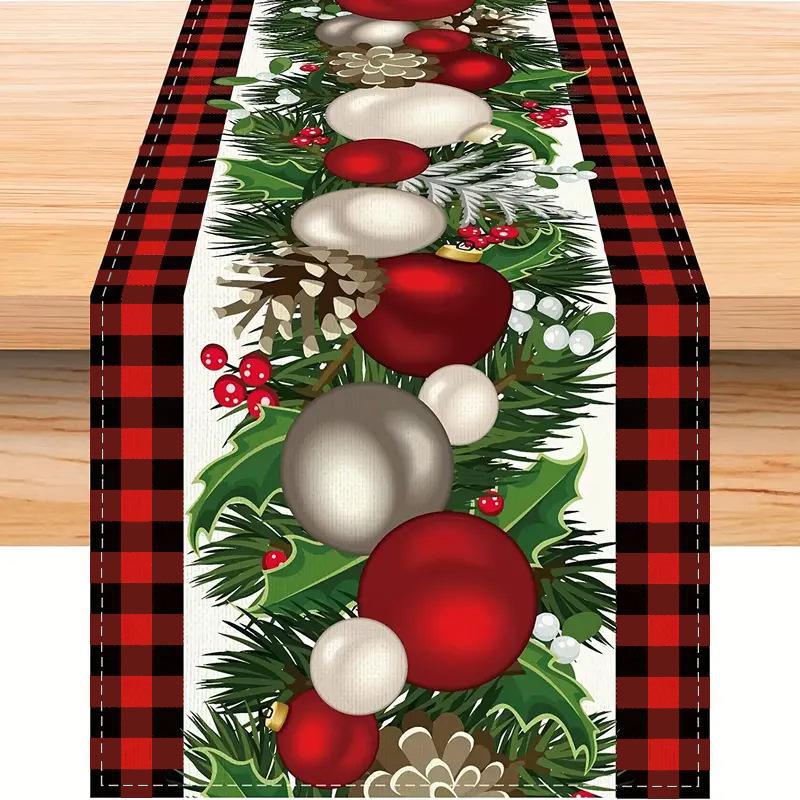 Linen Christmas Table Runner Snowman Xmas Tree Home Dining Table Cover Tablecloth 2025 Navidad Noel Christmas Decorations 2025