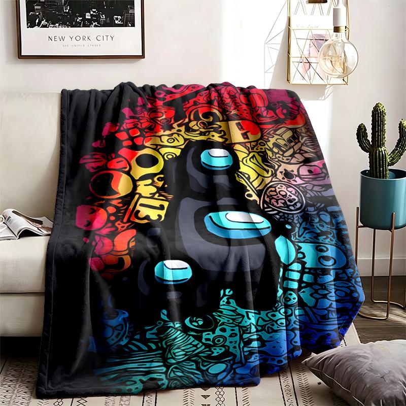 Manta con Tema de Among Us Adecuada Para el Sofá Camping y Viajes Hecha de Suave Material de Franela Un Regalo Ideal Para Ocasiones Como Cumpleaños