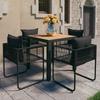 Ensemble à manger de jardin 5pcs PVC résine tressée  marron