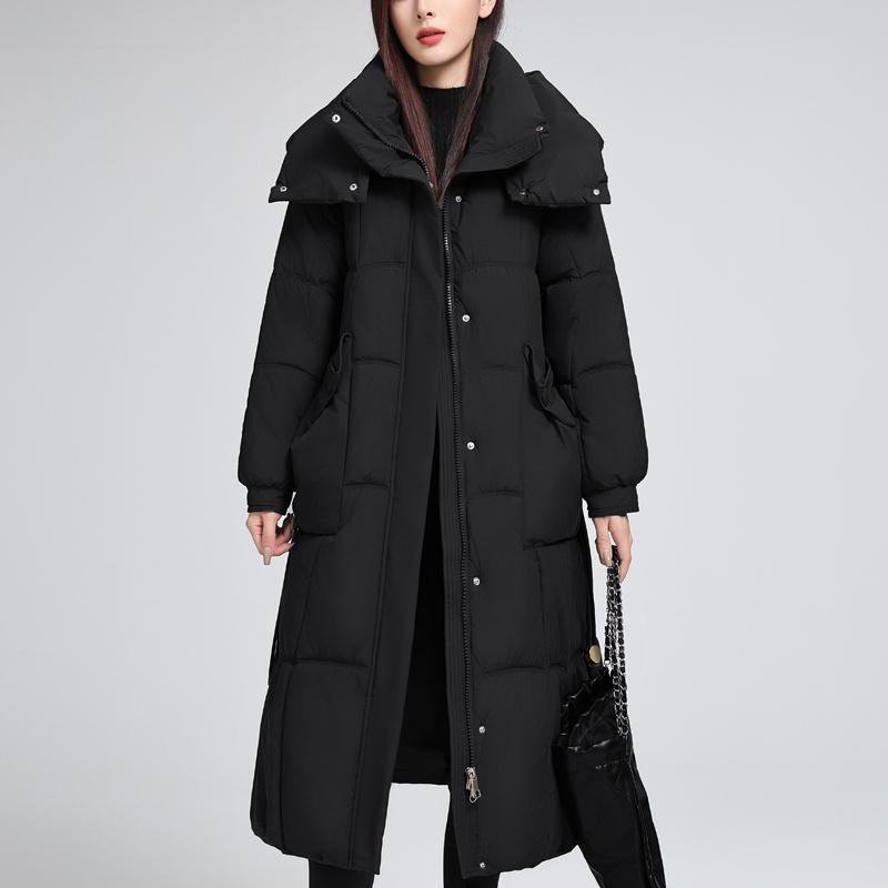 Fashion Woman Winter Coats With Belt Thick Warm Casual Winter Jacket Women's Long Parkas