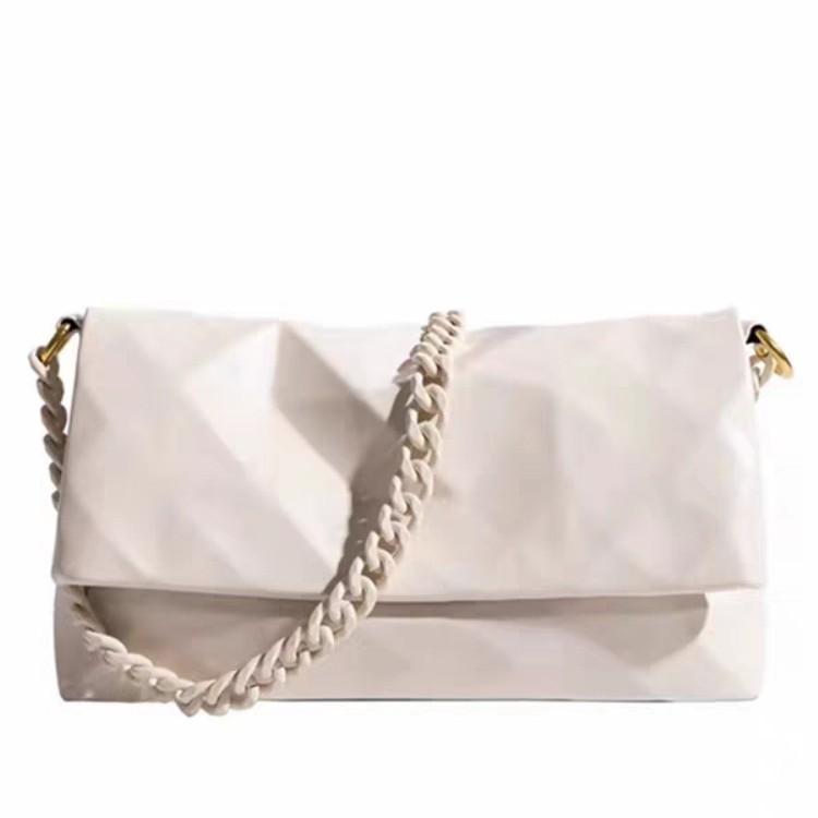 Rhombus Chain Geometric Underarm Bag Women'S High-End Niche Design Solid Color Fashion Shoulder Messenger Bag