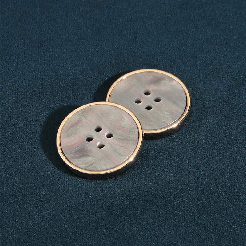 10Pcs Round Black Four-Eye Buttons Versatile Women'S Suit Jacket Coat Sweater Buttons Men'S Clothes Top High-End Buttons