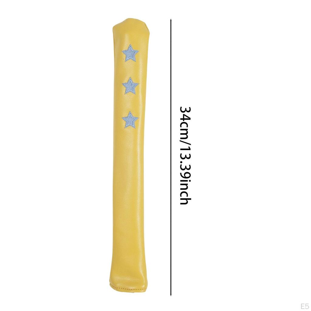 PU Leather Golf Alignment Rod Cover 13.4x2inch Accessories Star Pattern with Velvet Interior
