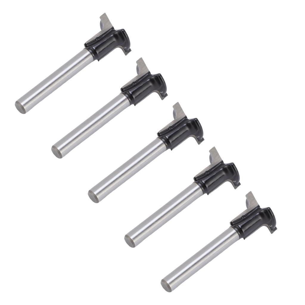 5Pcs Arc Bending Router Bit Cemented Carbide T Type 2 in 1 Router Bit for Wooden Door Closet