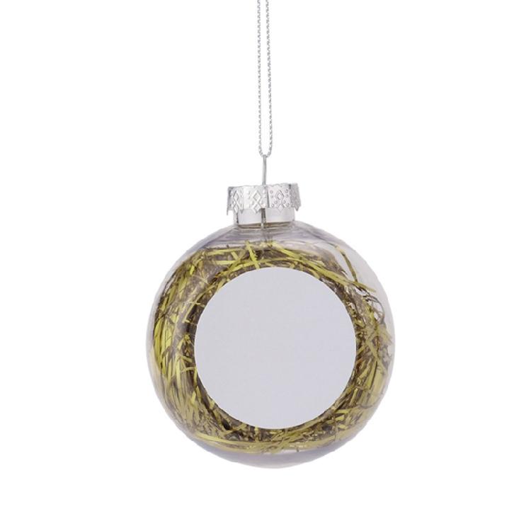 8cm Clear Blank Ball Pendant Sublimation Christmas Ornament Pendant for Transfer Printing DIY Party Tree Home Decors