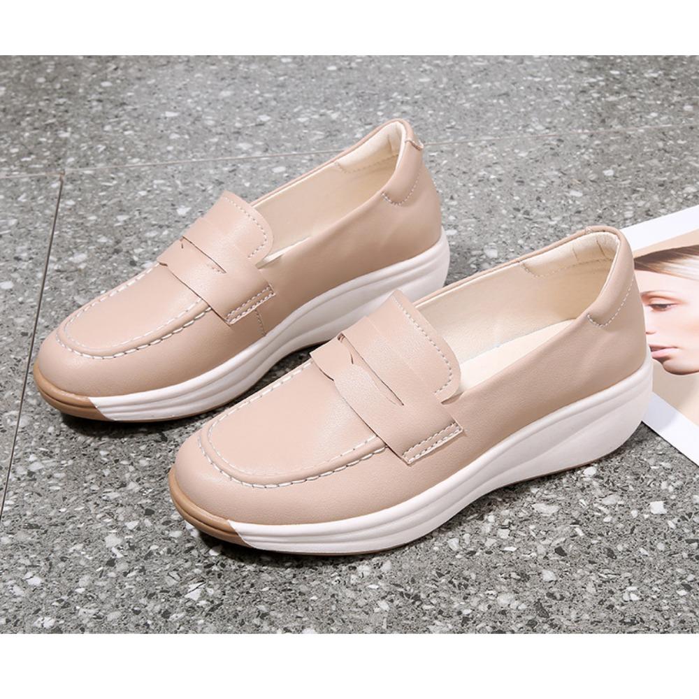 Doamnelor de primăvară și toamnă, fund gros, pandișpan, pantofi mici din piele în stil englezesc