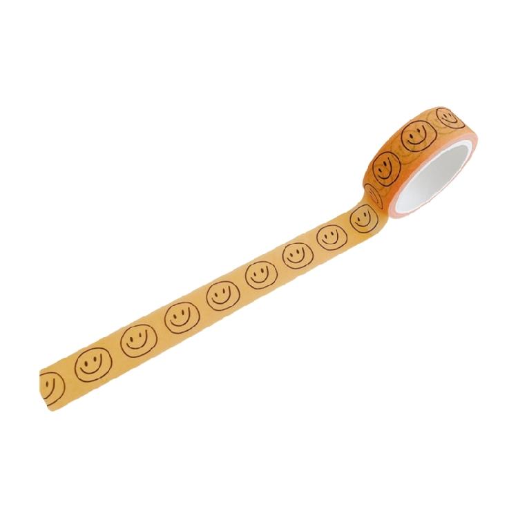 Художественный малярный скотч с улыбающимся лицом, декоративный скотч для скрапбукинга, журнала, фотоальбома, украшения дома и упаковки жёлтый