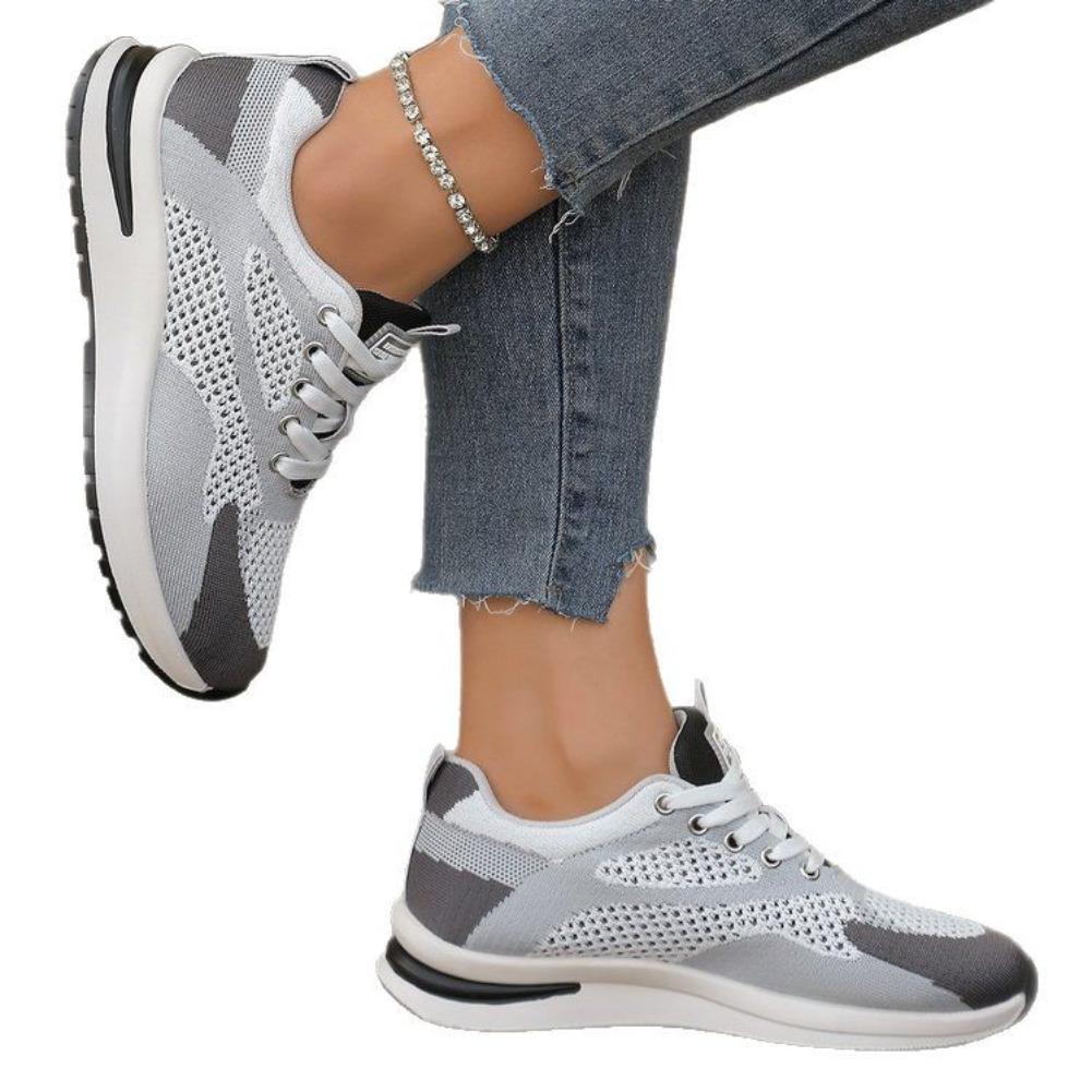 Breathable Mesh Sneakers for Women Spring Autumn Comfortable Lightweight Running Sports Shoes Woman Lace-Up Platform Female