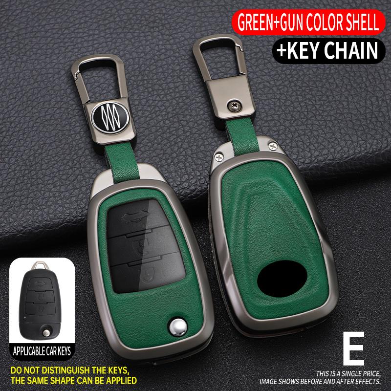 Zinc Alloy Car Key Case 3 Button Flip Keychain Remote Control Fobs Protector Cover Jacket For Faw Besturn X80
