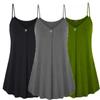 Elegant Women's Fashion Summer Plus V-neck Sleeveless Button Loose Hem T Shirt