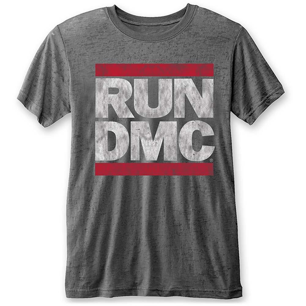 Men s Run DMC DMC Logo (Burn Out) Slim Fit T-shirt Medium Grey 4XL