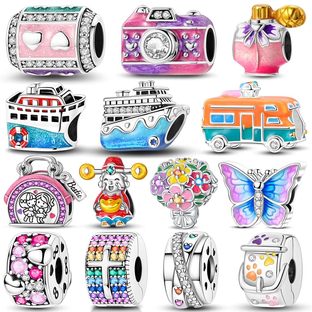 Měděné Krásné Barevné Přívěsky Korálek Zábavná Zvířátka Přívěsky Motýl Visící Vhodné na Originální Náramek Diy Šperky Dárek