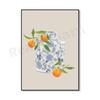 Ginger Jar Art Orange Wall Art Poster, Blue Chinoiserie Vase, Academic Wall Art, Traditional Asian Vase Print, Ginger Jar Print