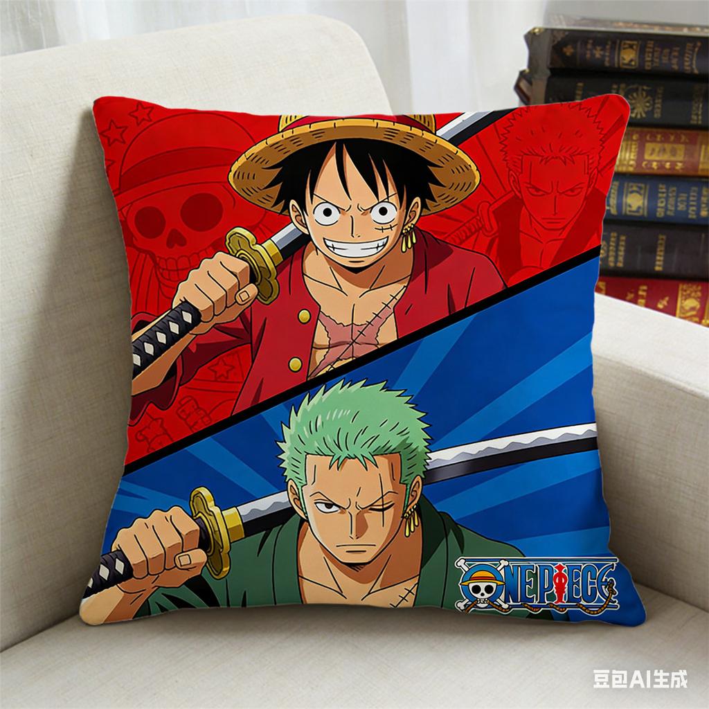 One Piece Pillow Cover Anime Fan Favorite Character Print Decorative Pillowcase for Bedroom Living Room and Anime Enthusiasts