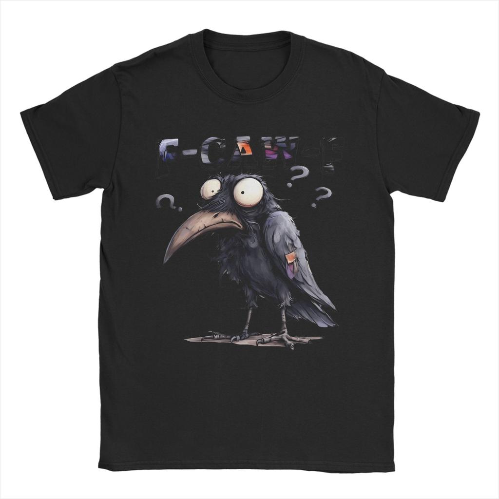 Herren Lustige F-Caw-F Krähen Meme T-Shirts Baumwoll-Tops Vintage Kurzarm O-Ausschnitt T-Shirts Übergröße T-Shirts