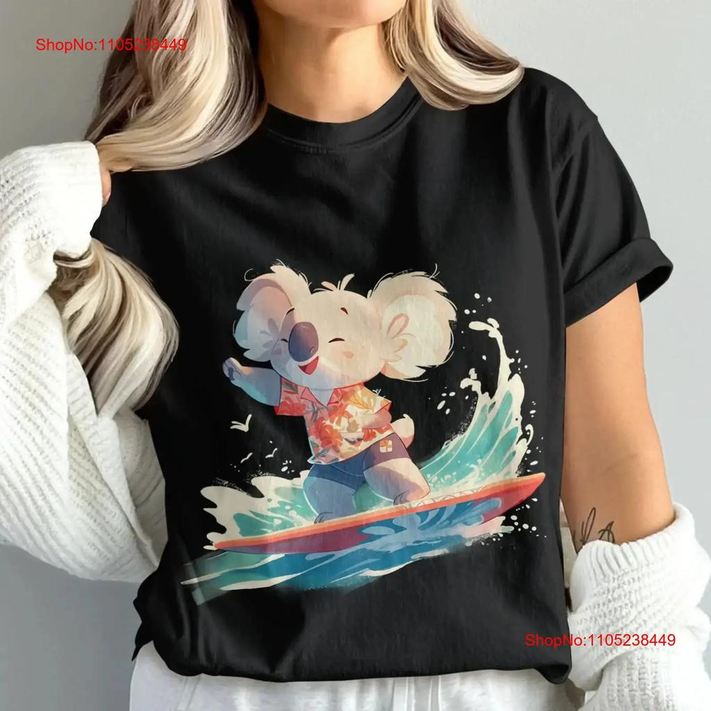 Cute Koala Surfing T Shirt Casual Summer Etsy Unique Animal Print Australia Inspired Clothing Vintage Unisex